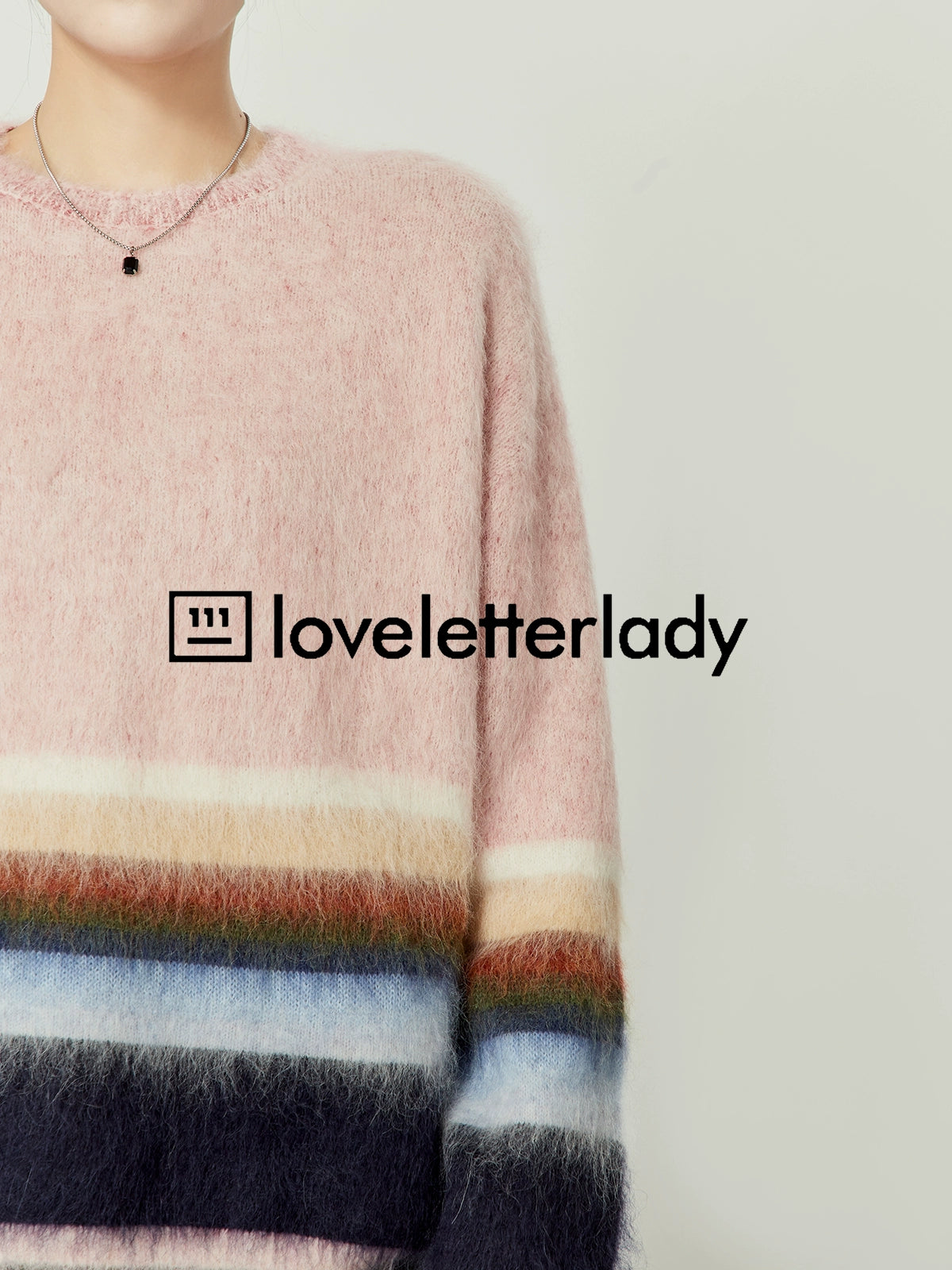 Pastel Striped Pullover Crewneck Knit LLA0391