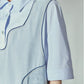 French Blue Patchwork Shirt Dress LLA0114