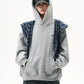 Checkered Shirt Layered Sweatshirt Hoodie MAD0012