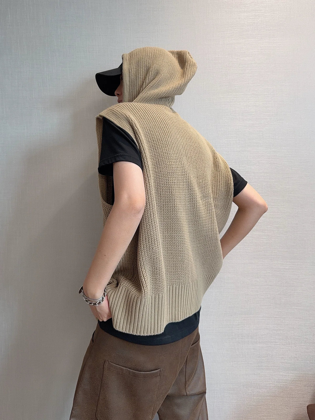Double Zip Rib Knit Vest DAZ0008