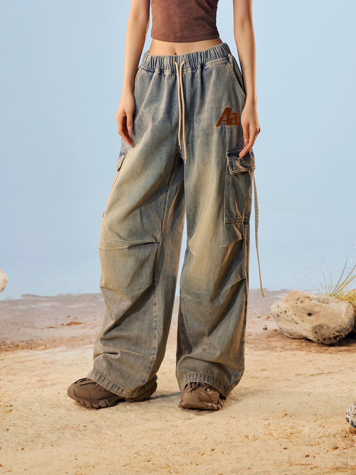 Vintage Wash Wide Denim Pants ACA0007