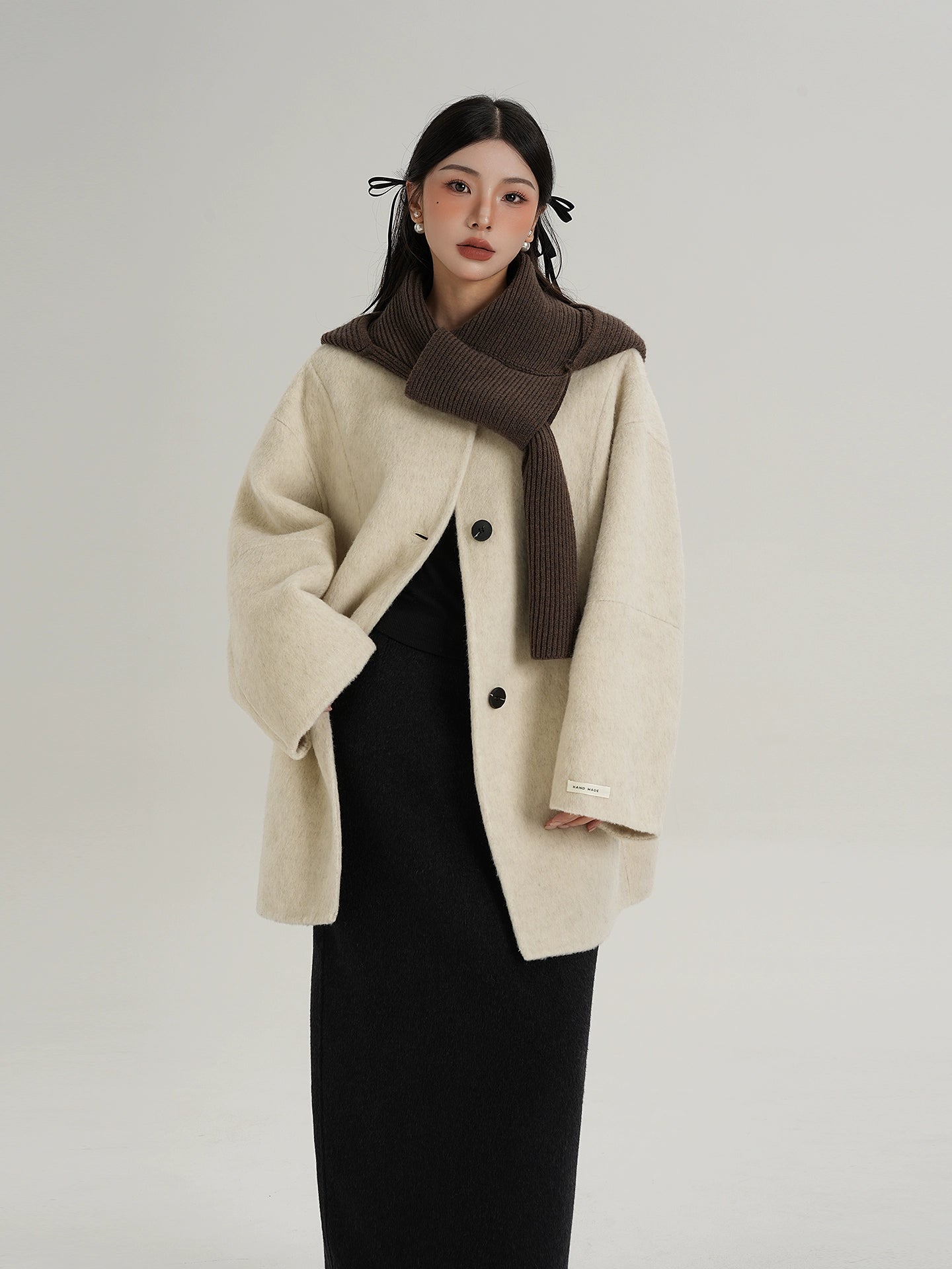 Scarf Design Wool Coat SRS0375