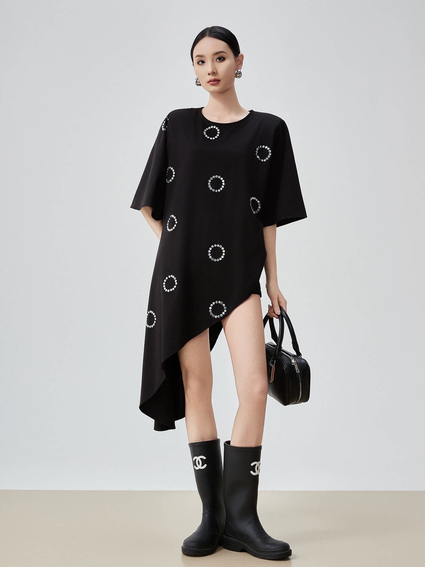 Asymmetry Round-Neck T-Shirt Dress FER0131