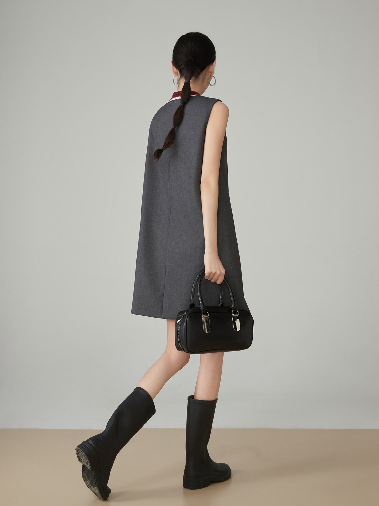 Collar Sleeveless Mid-Length Dress FER0083