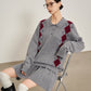 Argyle Knit Tops / Knit Mini Skirt SUY0028