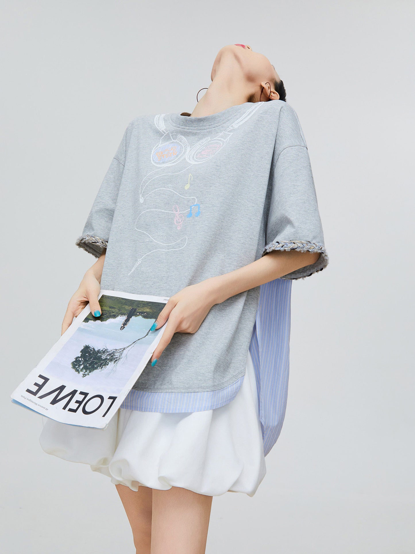 Headphone Print Short-Sleeve T-Shirt FER0168