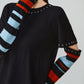 Black Striped Patchwork Knit FER0033