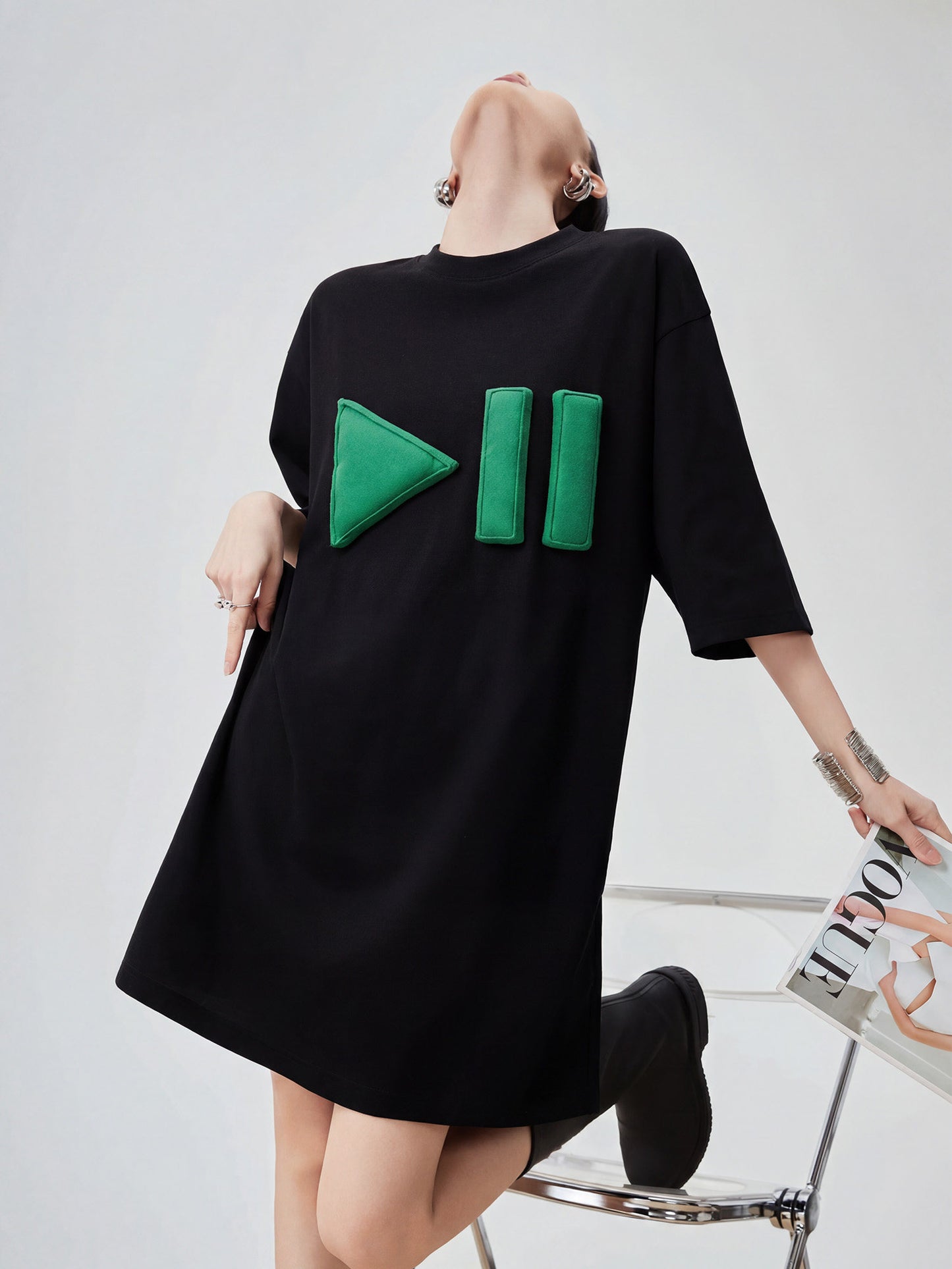 3D Motif T-Shirt Dress FER0214