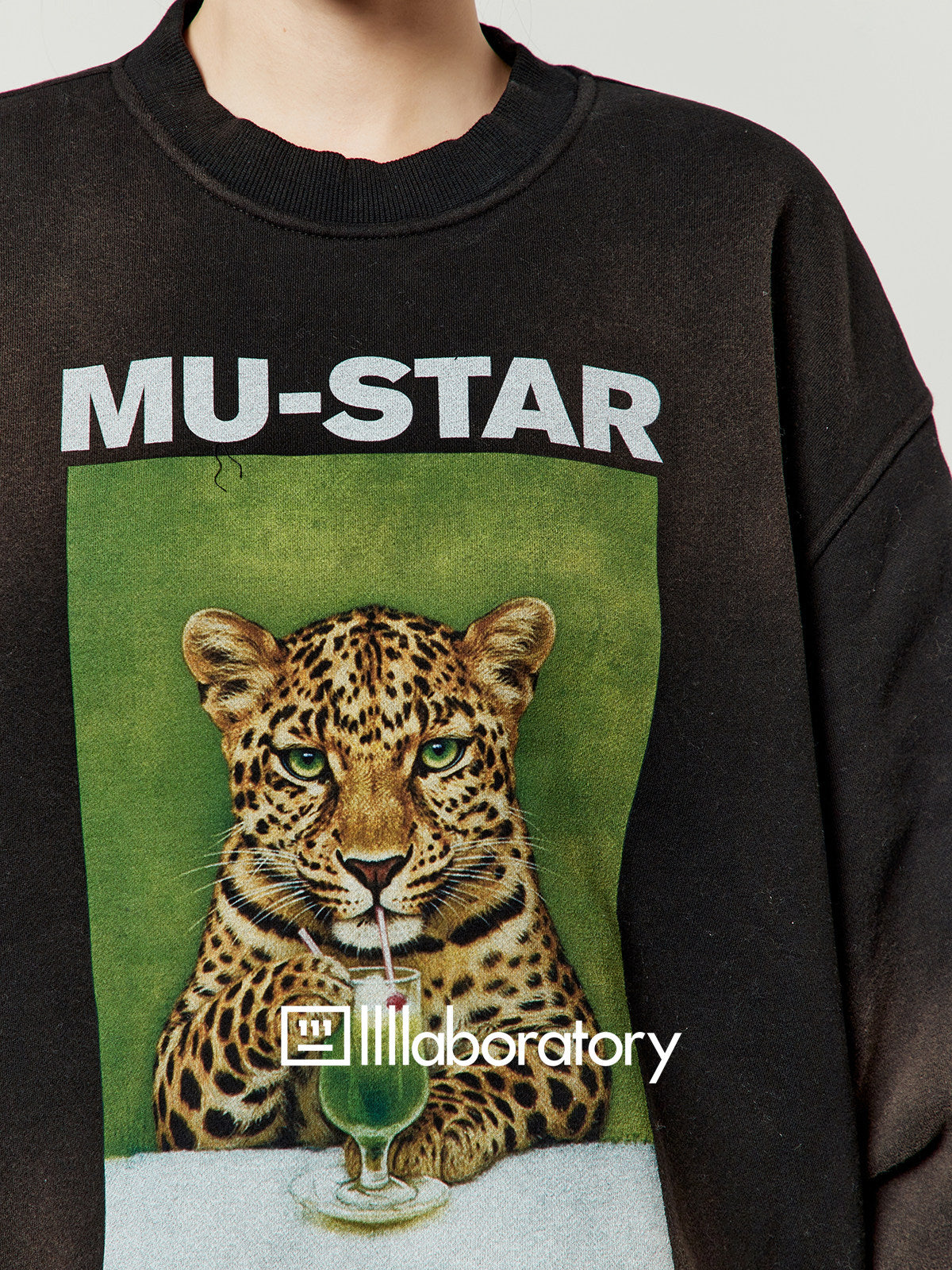 Tiger Print Sweatshirt Top / Green Mini Skirt LLA0619