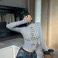 High Neck Ripped Design T-Shirt  ZRS0085
