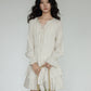 Round Neck Linen Long Sleeve Dress VAS0152