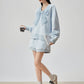 Lace Ribbon Long-Sleeve Top / Shorts FER0043
