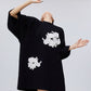 Flower Motif Oversized T-Shirt Dress FER0254