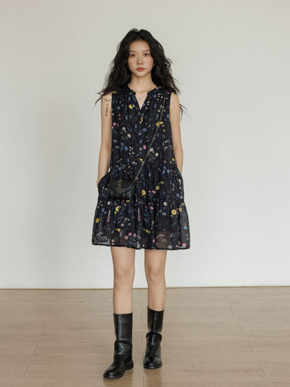 Sheer Flower Mini Dress VAS0057