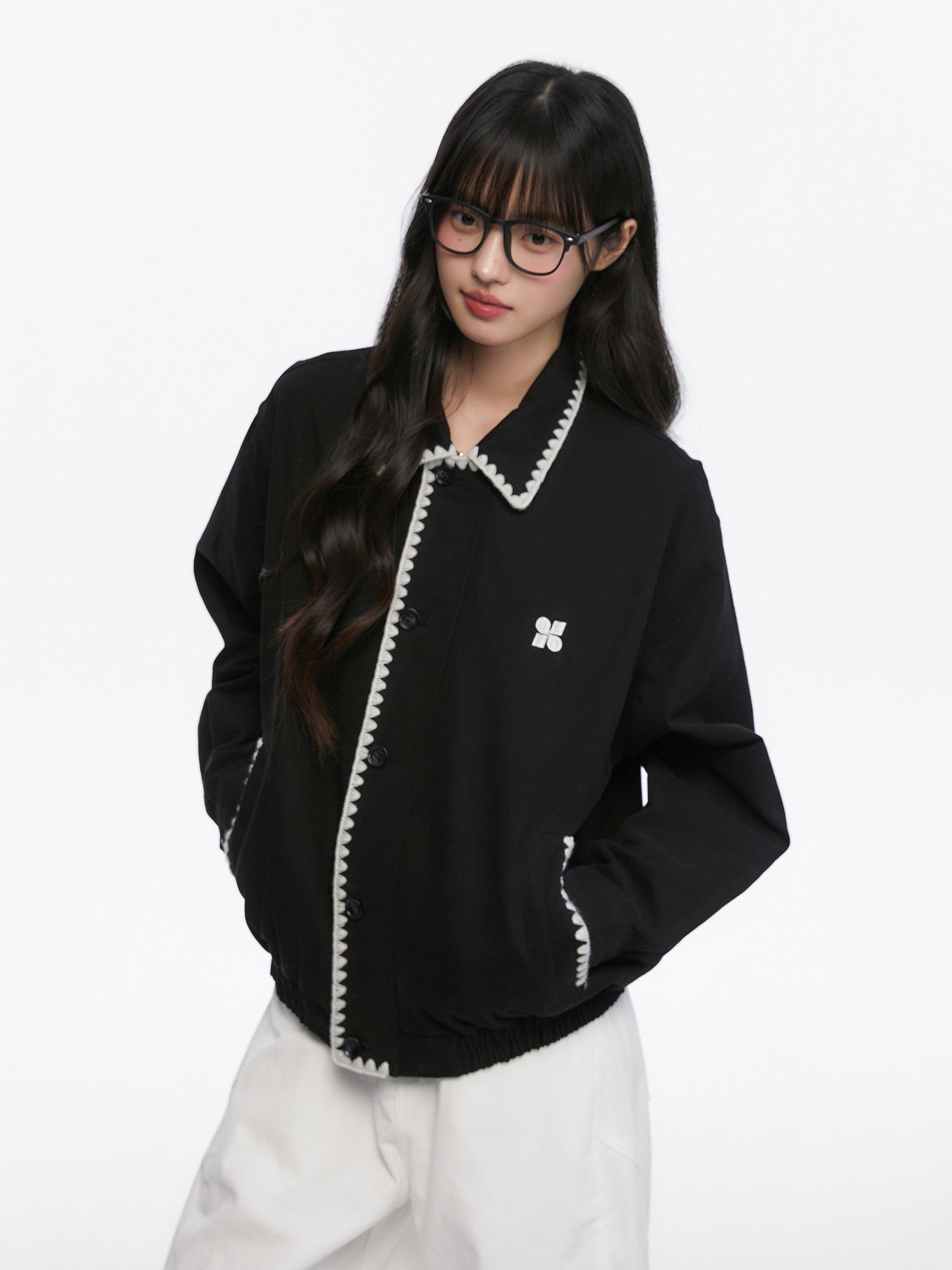 Shell Embroidered Harrington Jacket KIP0004