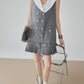 Double-Button Flare Mini Dress FER0093
