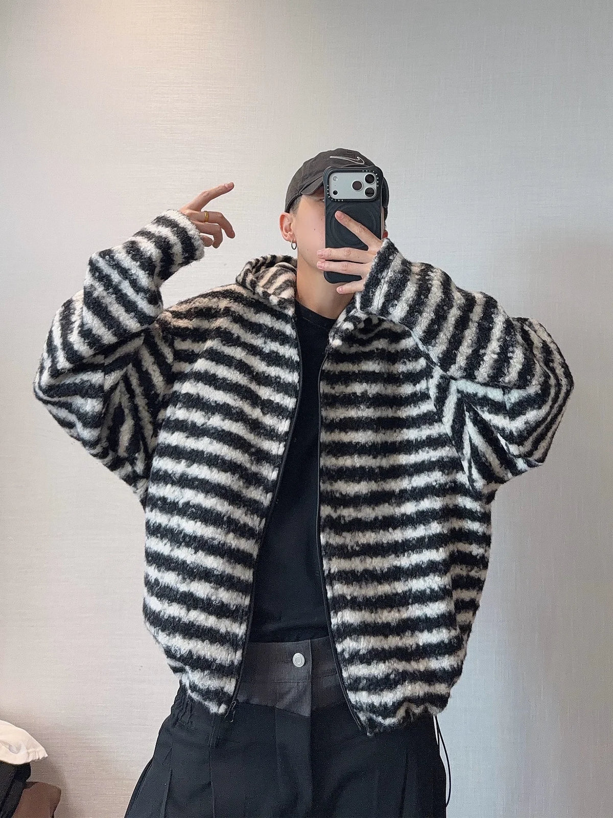 Striped Wool Blend Hoodie  DAZ0003