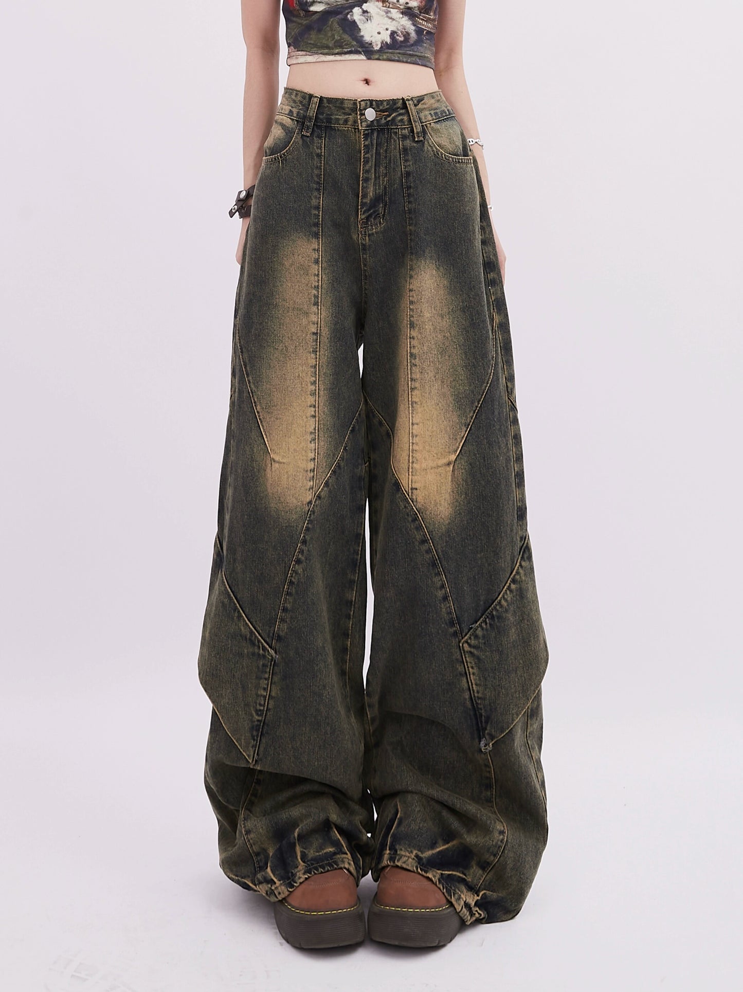 Vintage Volume Wide Denim Pants RHP0011