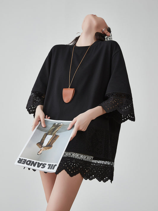Scallop Lace Oversized Top FER0164