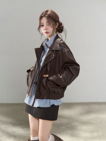 Brown High-End Leather Jacket WDB0014