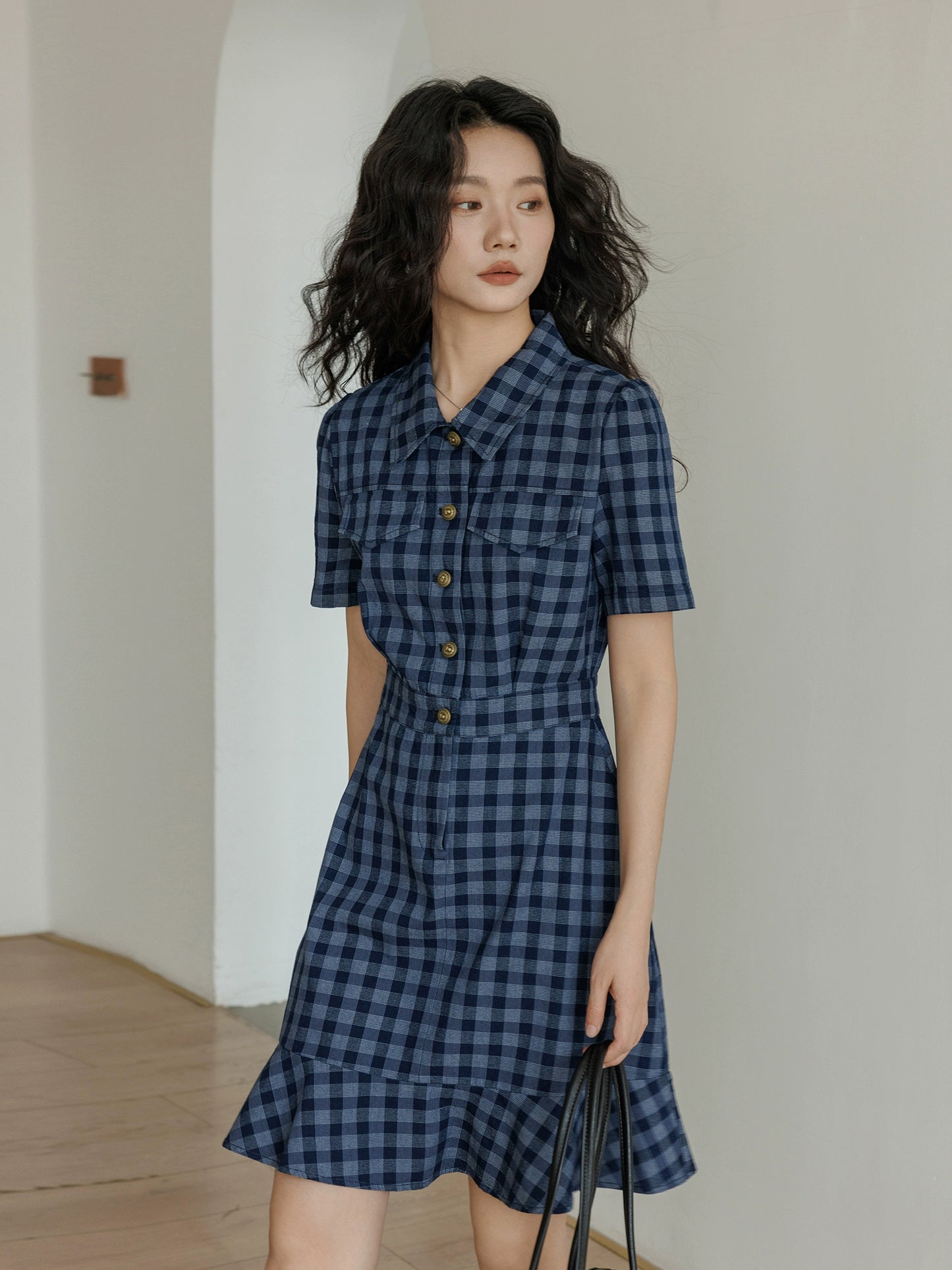 Paid Shirt Dress VAS0114