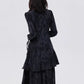 Marble Mid-Length Black Dress SHN0051