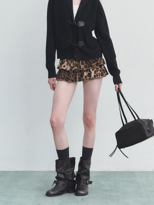 Leopard Print Tiered Shorts SPY0035