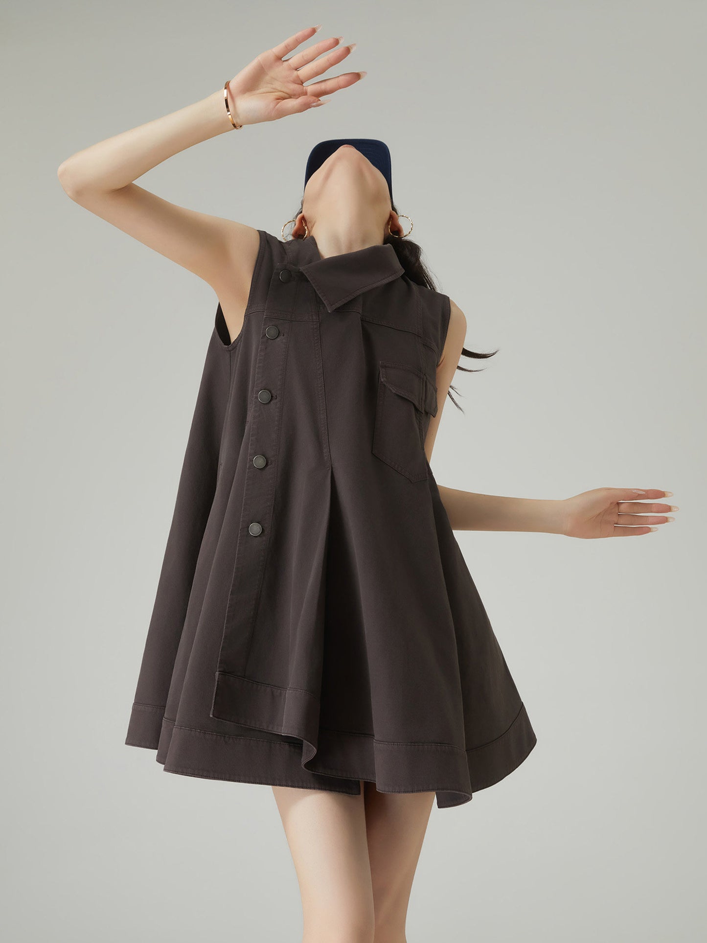 Asymmetric Design Sleeveless Dress FER0090