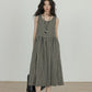 Round Neck Paid Dress VAS0082