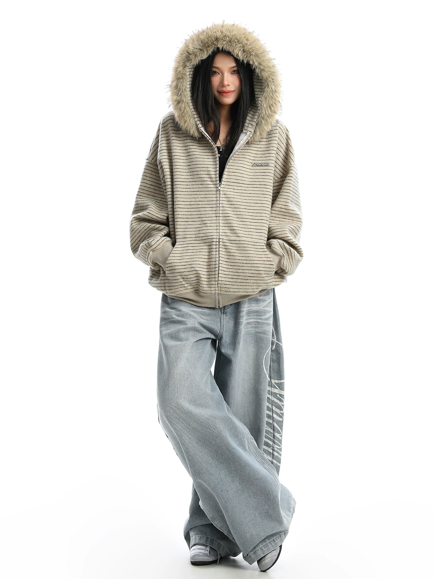 Fur Food Thin Striped Jacket BGS0019