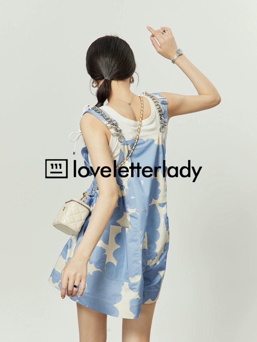 Blue & White Strap Dress LLA0095