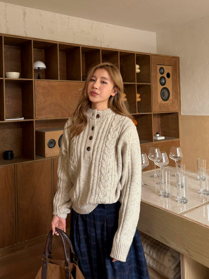 Half-Button Cable Knit CYE0084