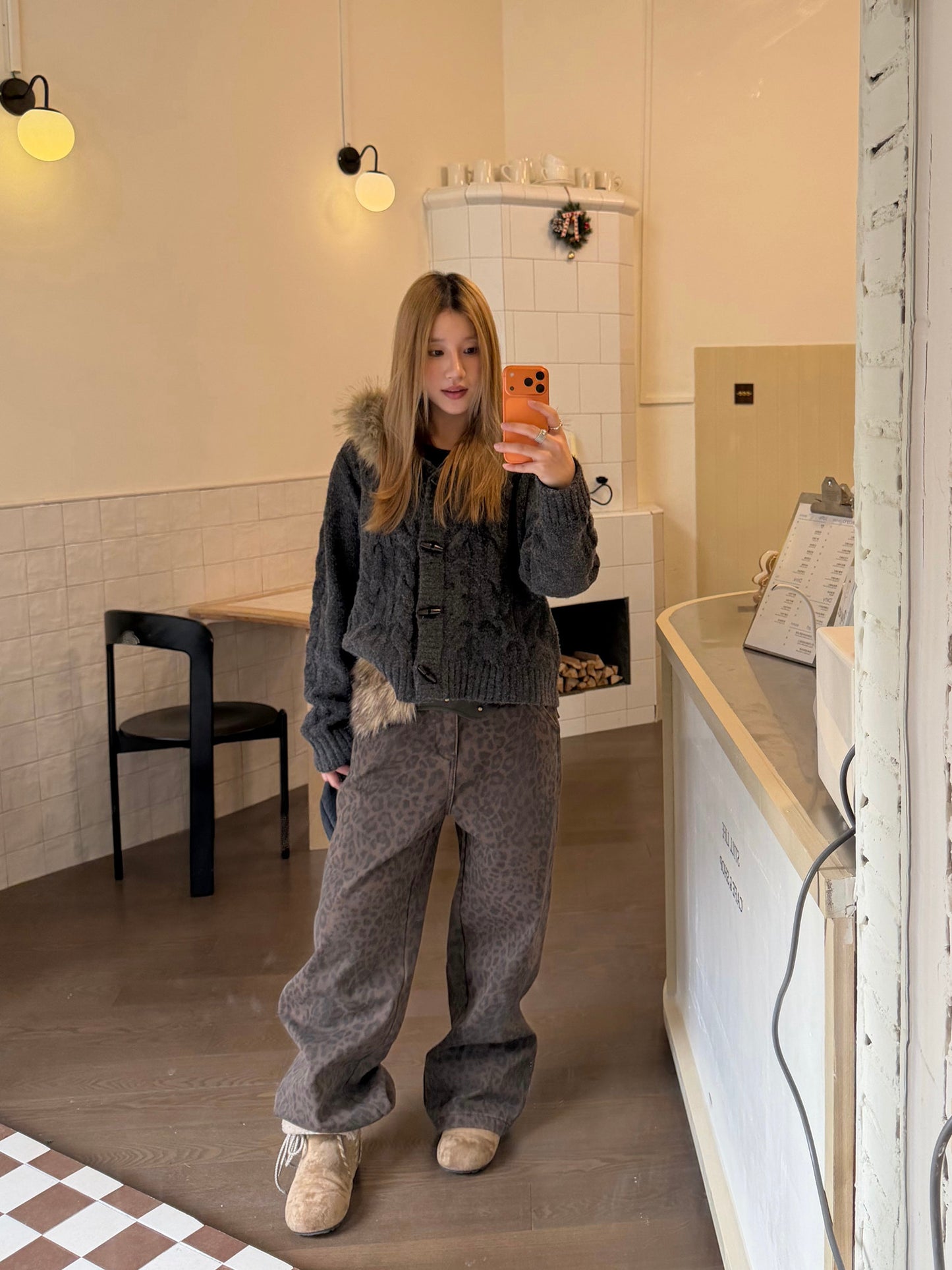 Fur Hood Knit Jacket CYE0098