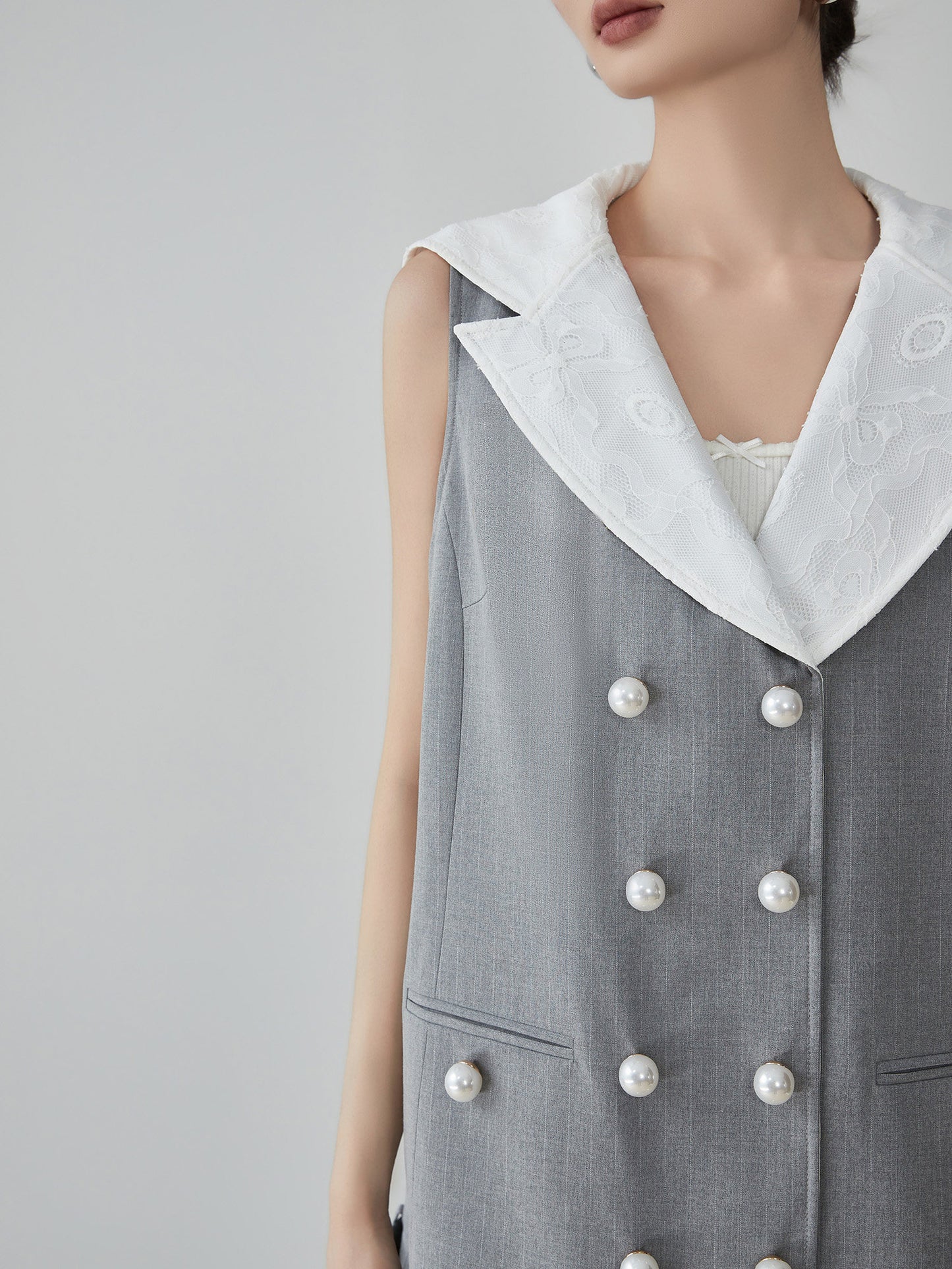 Double-Button Flare Mini Dress FER0093