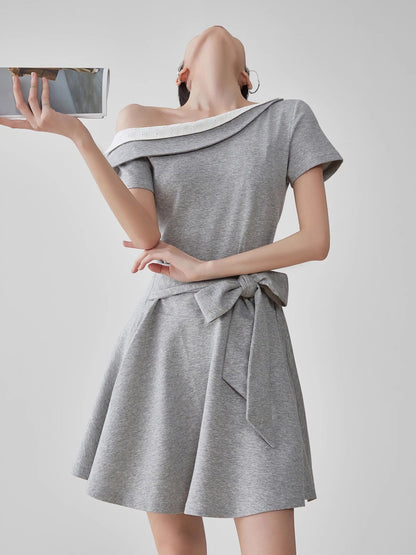 Off-Shoulder Layered Flared Mini Dress FER0277