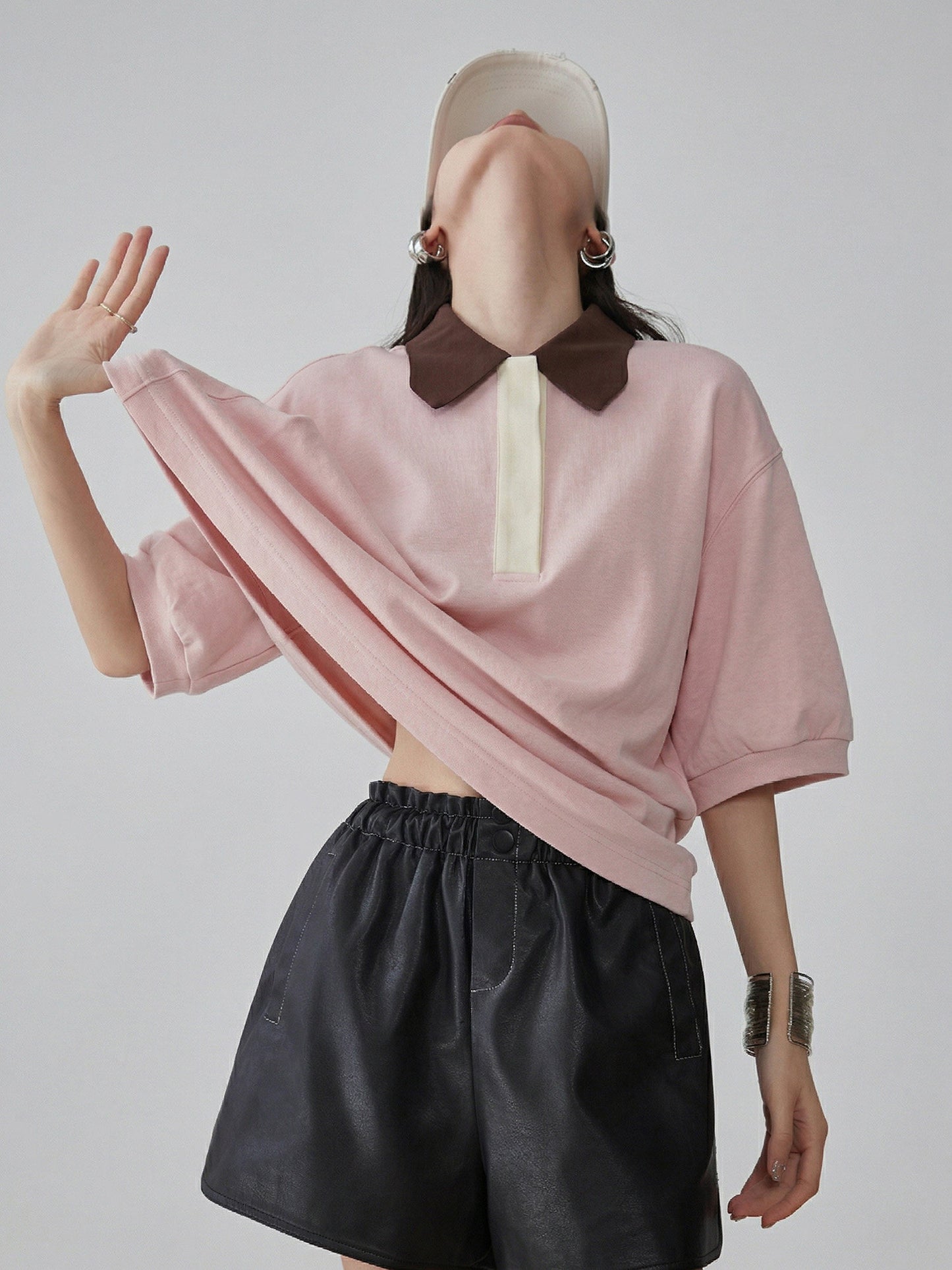 Multicolor Oversized Polo Shirt FER0229