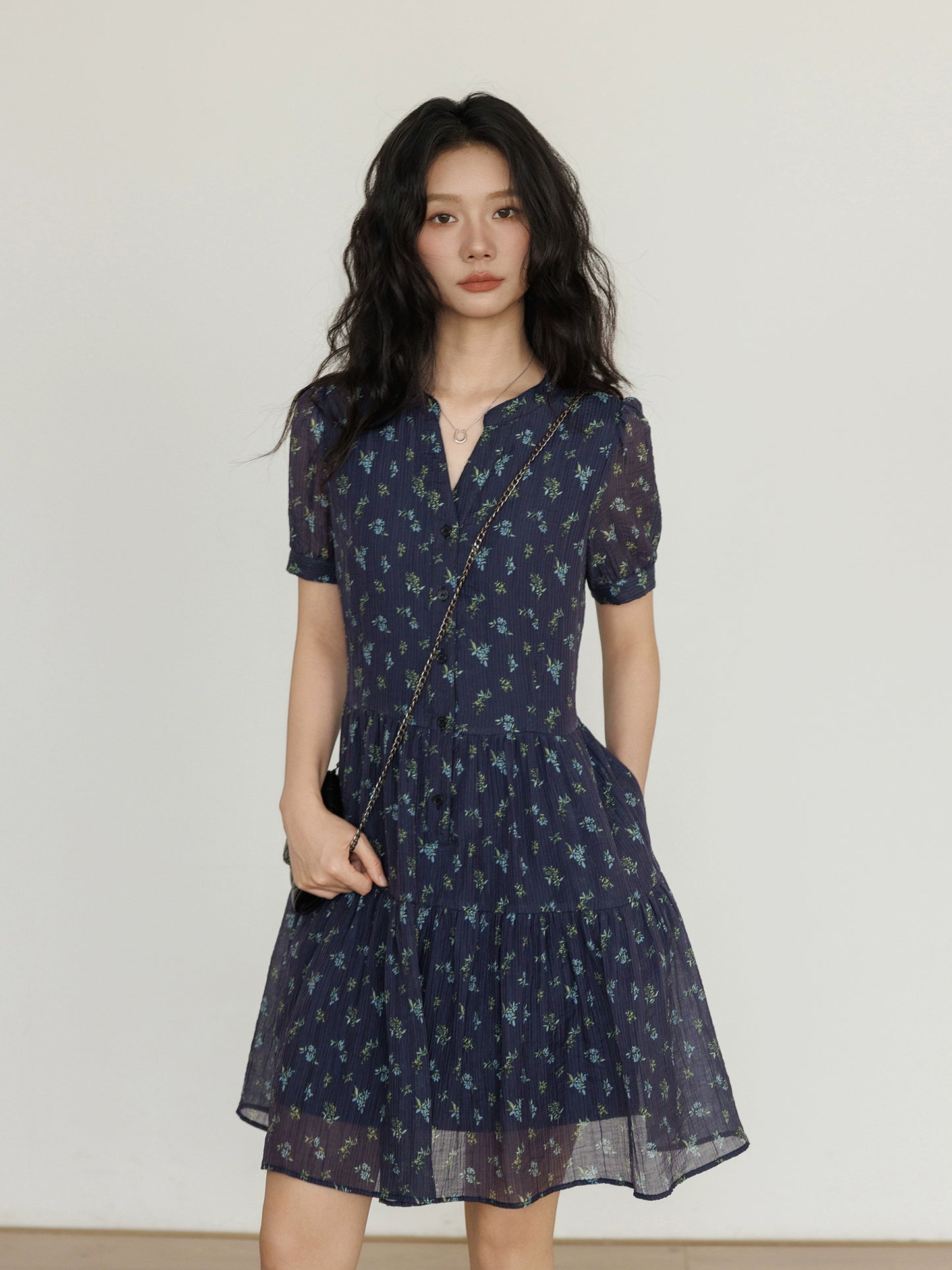 Flower French Mini Dress VAS0107