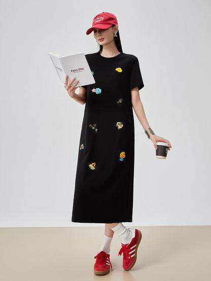 Embroidered T-Shirt Dress FER0104