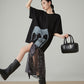 Lace Printed Short-Sleeve T-Shirt FER0071