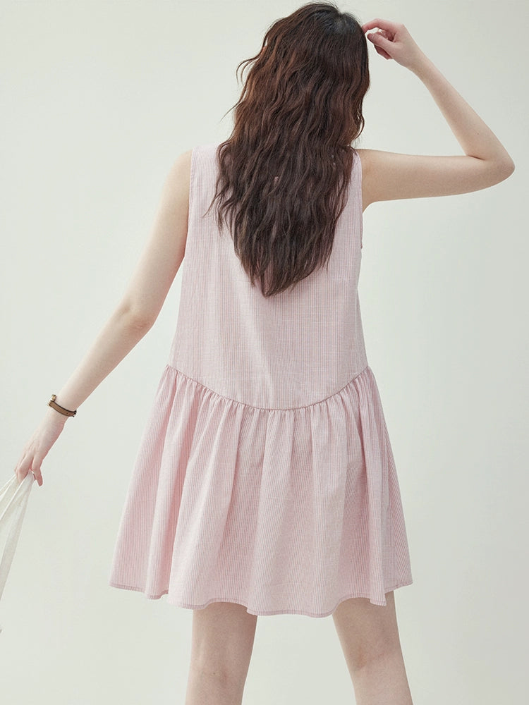 Pink Striped Sleeveless Dress AMU0020