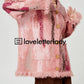 Pink Big Lapel Sweater Cardigan / Corduroy Long Skirt LLA0347