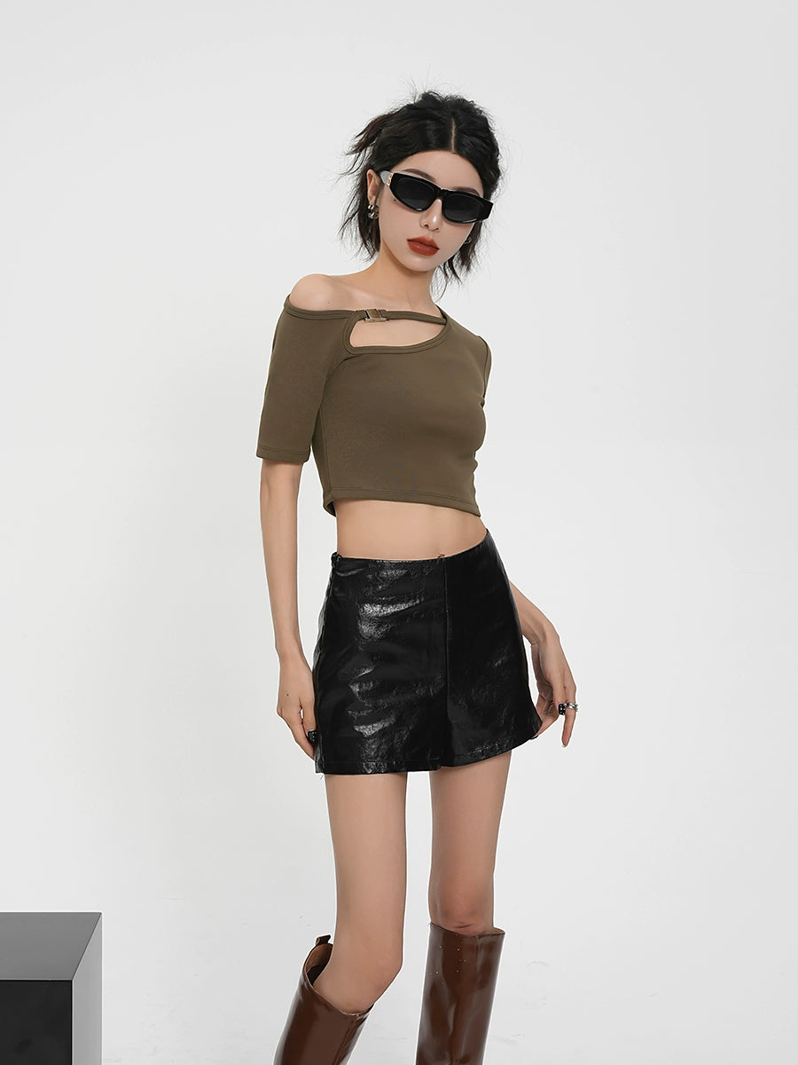 Leather Short Pants SRS0296