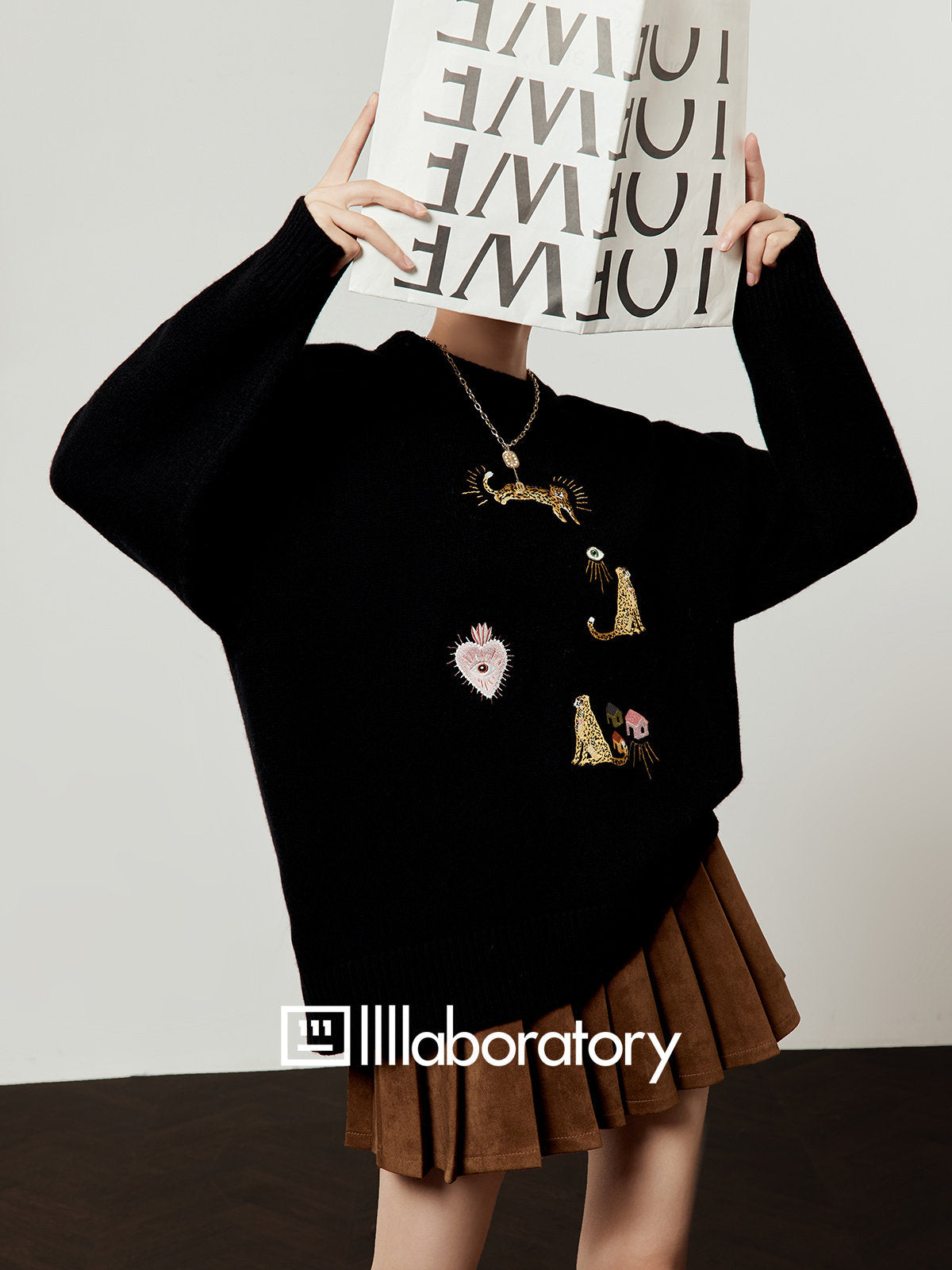 Leopard Embroidery Loose Knit LLA0600