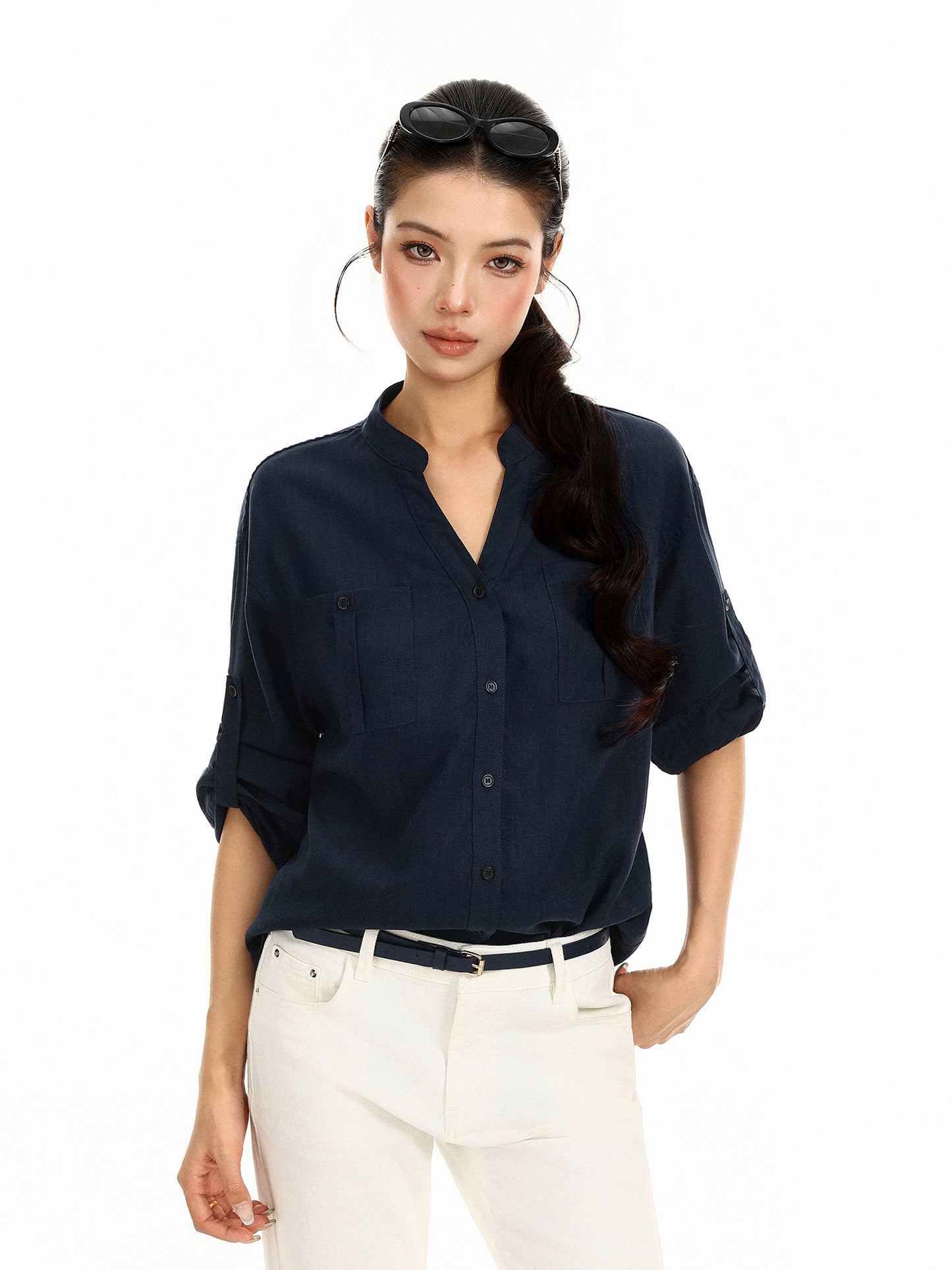 Rolled Cuff Sleeve Shirt  BGS0055