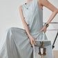 Asymmetric Drape Long Dress FER0279