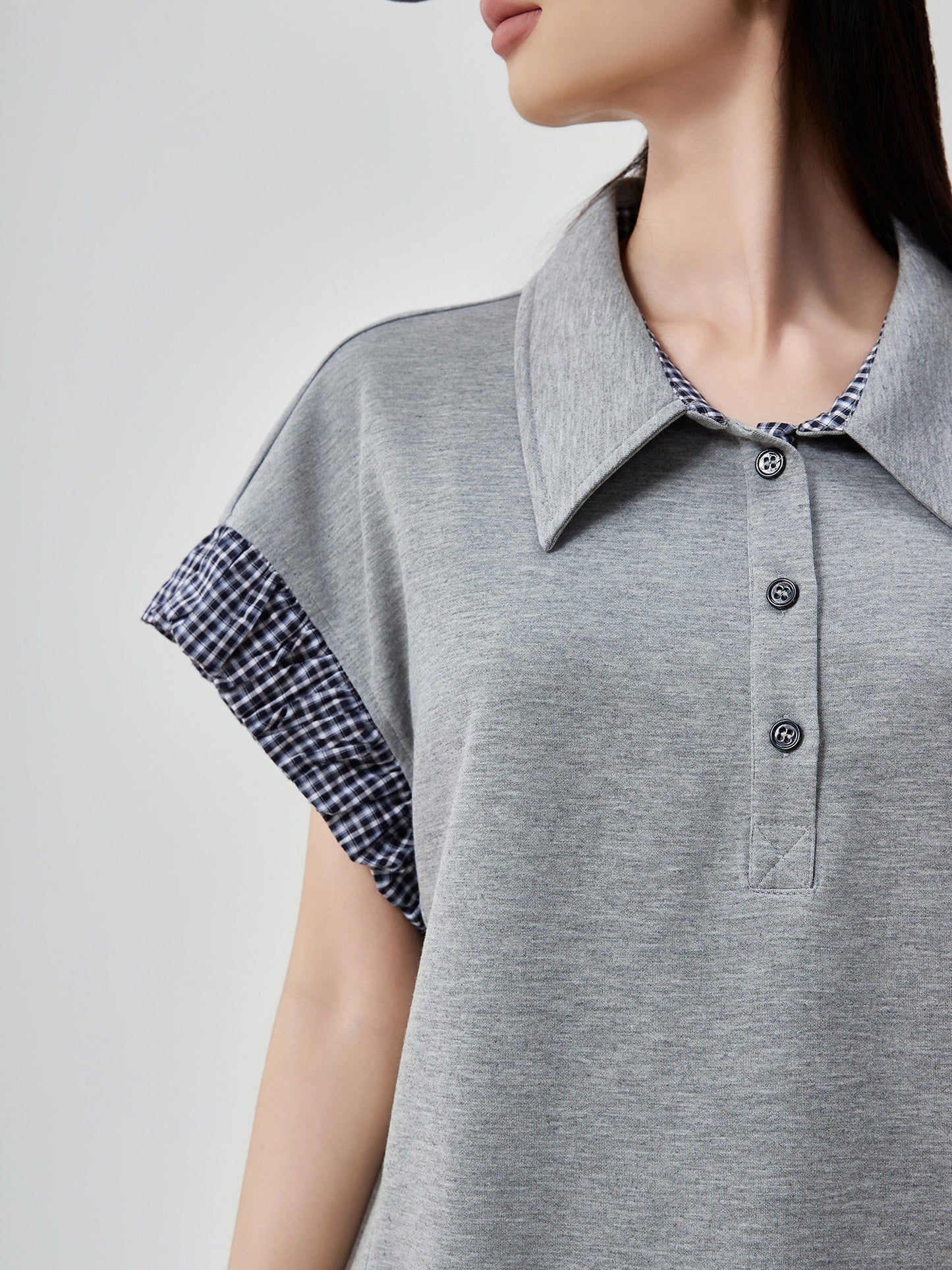 Gingham Check Polo Sweat Dress FER0206