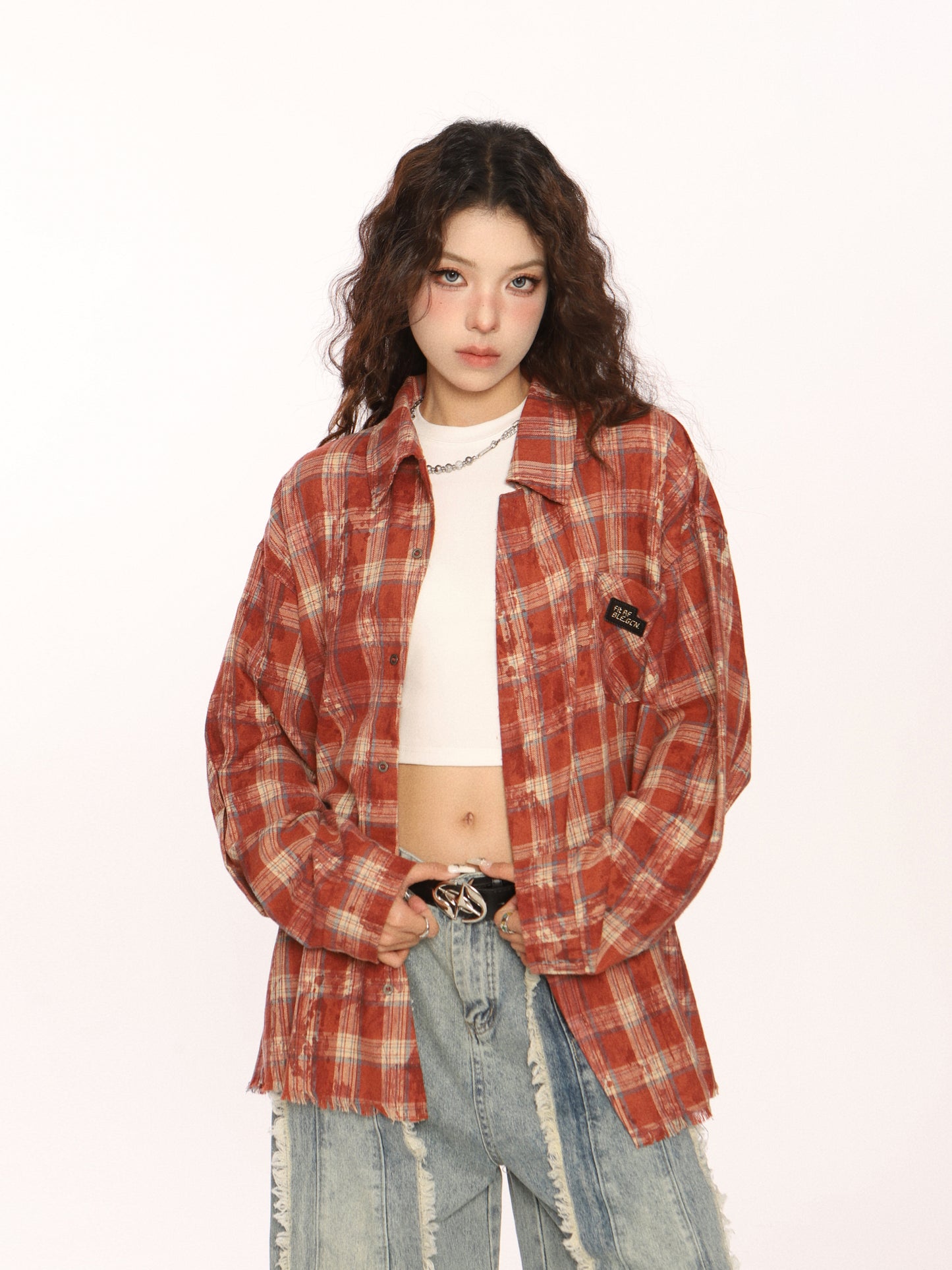Retro Plaid Distressed Shirt BGS0044