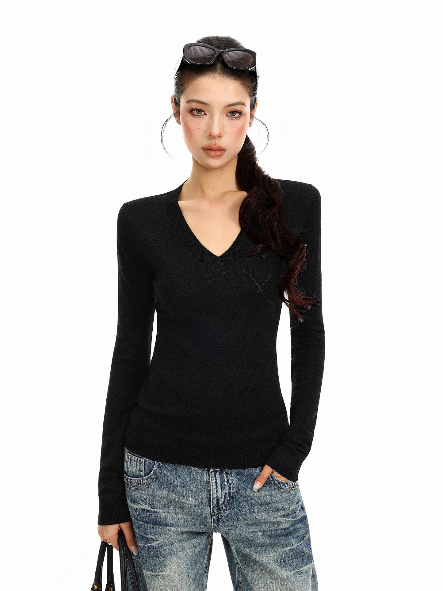 V-Neck Knit Top BGS0054