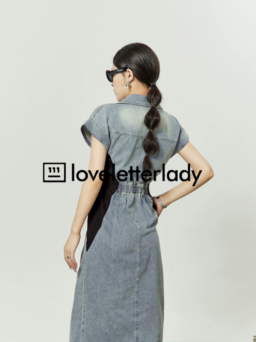 Retro Slit Denim Dress LLA0165