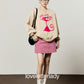 Cute Cat Print Sweatshirt / Pink Mini Skirt LLA0654